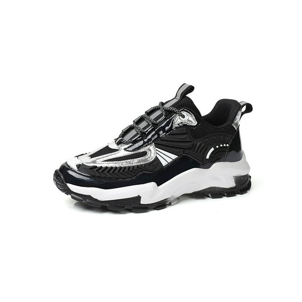 Mens Fashion Sneakers Shoes Black Outdoor Running Sports Mesh Breathable Gym